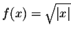 $f(x) = \sqrt{\vert x\vert}$