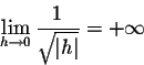 \begin{displaymath}\lim_{h \rightarrow 0} \frac{1}{\sqrt{\vert h\vert}} = +\infty\end{displaymath}